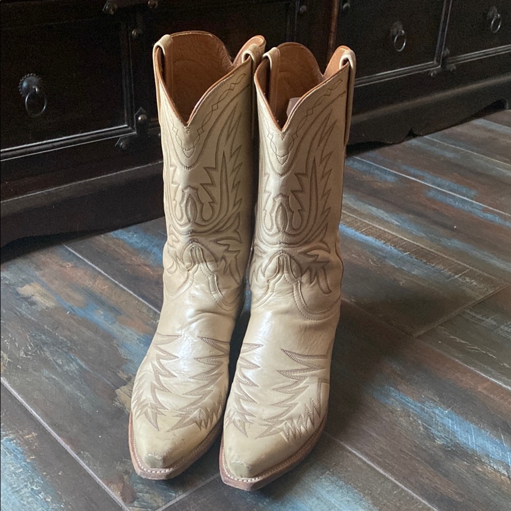 Lucchese 1883 Tan Leather Cowboy Boots Size 10 B